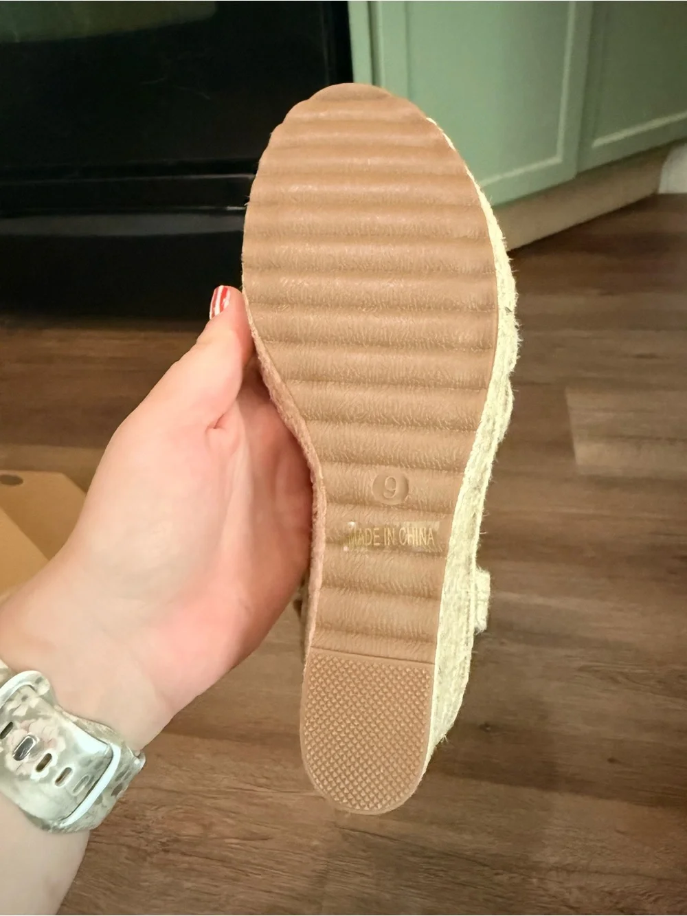 Braided Espadrille Wedge Sandals in Natural